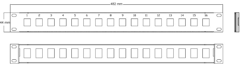 Модульная патч-панель 12 портов 19" Flat Type PPBL2-19-12 Hyperline