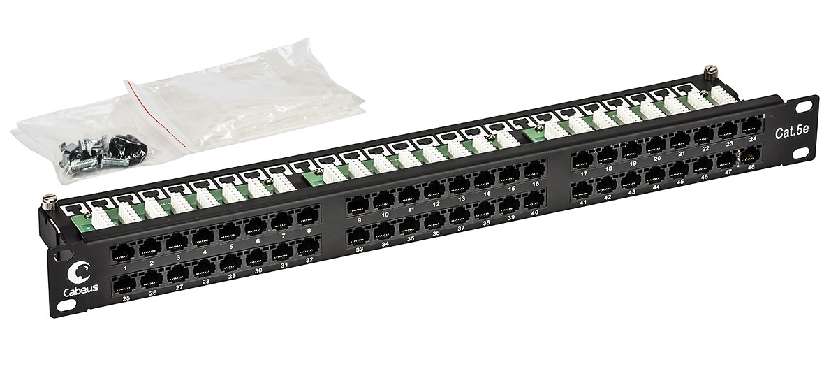 Патч-панели Cabeus PLHD-48-Cat.5e-Dual IDC-1U