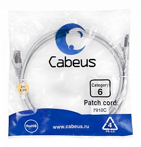 Патч-корд Cabeus PC-FTP-RJ45-Cat.6-2m-LSZH серый