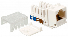 LANMASTER LAN-OK45U5E/90N-WH Модуль Keystone, RJ45, кат.5E, UTP, 90 градусов, узкий, со шторкой, бел