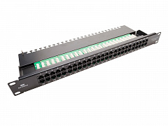 Datarex DR-4071 Коммутационная панель кат.3, UTP, 19”, 1U, 50хRJ45, USOC, 2 пары, черный
