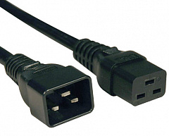 Hyperline PWC-IEC19-IEC20-0.5-BK Кабель питания IEC 320 C19 - IEC 320 C20, 3x1.5 кв.мм, 16A, 0.5 м,