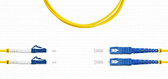 TELCORD ШОС-2x3.0-2LC/U-2SC/U-SM-5м-LSZH-YL Шнур оптический duplex (ШОС), LC/UPC - SC/UPC