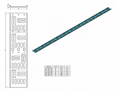 Hyperline CDV-M-75x9-42U-RAL9005 Перфорированный вертикальный кабельный организатор-лоток 75х9 мм