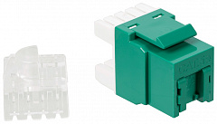 LANMASTER LAN-OK45U5E/180P-GN Модуль Keystone, RJ45, кат.5E, UTP, 180 градусов, со встроенной шторко
