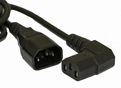 Hyperline PWC-IEC13A-IEC14-1.8-BK Кабель питания монитор-компьютер IEC 320 C13 (угловая) - IEC 320 C