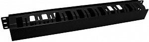 Органайзер кабельный Hyperline CM-1U-D53-PL-COV с пластиковыми кольцами и крышкой