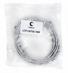 Патч-корд Cabeus PC-UTP-RJ45-Cat.5e-15m серый
