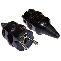 LANMASTER LAN-CEE-7/7-180 Вилка CEE 7/7 Schuko, 16A, 250V, прямая, разборная, черная