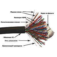 TWT TWT-5EFTP50-XS-OUT Кабель FTP серии XS, 50 пар, Кат.5e, для внешней прокладки, PE, черный, 305 м