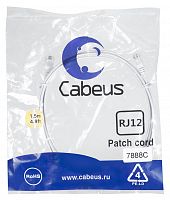 Патч-корды Cabeus PC-TEL-RJ12-1.5m