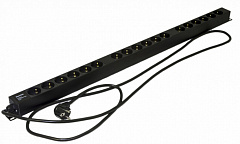 Hyperline SHE-18SH-2.5EU Блок розеток, 18 розеток Schuko, 16 A, 250В, кабель питания 2,5 м
