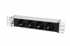 Rem R-10-4S-220-Z Блок розеток Rem-10 без шнура, 4 Sсhuko, вход IEC 60320 C14, 10A