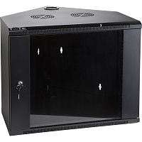 TWT TWT-CBWTG-4U-6x6-BK Шкаф настенный угловой, 4U 600x600, стеклянная дверь, черный