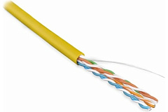 LANMASTER LAN-5EUTP-PT-LSZH-YL Кабель патч-кордовый UTP, 4x2, кат 5E, 350Mhz, LSZH, желтый