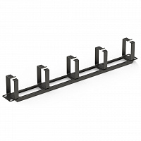 DANNMAN CO-1U-MR-RAL9005 Горизонтальный кабельный организатор (металлические кольца), 1U, черный