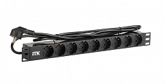 ITK PH22-9D1-P Блок розеток PDU 9 розеток, 1U, шнур питания 2м, черный