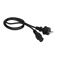 LANMASTER LAN-PP13L/SH-1.5-BK Шнур питания с блокировкой C13-Schuko прямая, 3х0.75, 220В, 10А, черны
