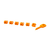 LANMASTER LAN-SEC45-PL-SET-OR Комплект заглушек порта RJ-45 (6 шт.) + ключ, оранжевый