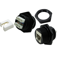 LANMASTER LAN-OK45S5E/180-WP Индустриальный модуль Keystone, RJ45, cat.5e, STP, 180 градусов, IP68