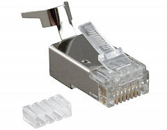 Hyperline PLUG-8P8C-UV-C6-TW-SH-10 Разъем RJ-45(8P8C) под витую пару, категория 6/6A (50 µ