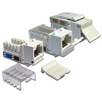 LANMASTER LAN-OK45U6/90-WH Модуль Keystone, RJ45, кат.6, UTP, 90 градусов, со шторкой, белый
