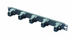 Eurolan 25B-1U-14BL кабельный организатор горизонтальный 19”, 1U с пластиковыми кольцами