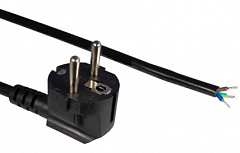 Hyperline PWC-SHM-OE-3.0-BK Кабель с вилкой Schuko (open end), 3x0.75 кв.мм, 10А, 3 м, черный