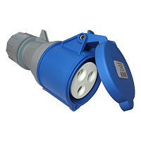 LANMASTER LAN-IEC-309-32A1P/F Розетка IEC 309 однофазная, 32A, 250V, разборная, синяя
