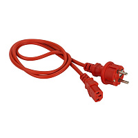 LANMASTER LAN-PP13/SH-0.5-RD Шнур питания C13-Schuko, 3х0.75, 220В, 10А, красный, 0.5 метра