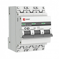 EKF mcb4763-3-63C-pro Выключатель автоматический трехполюсный 63А С ВА47-63 4.5кА PROxima