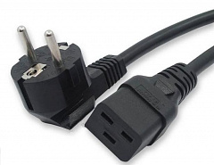 Hyperline PWC-IEC19-SHM-5.0-BK Кабель питания IEC 320 C19 - Schuko, 3x1.5 кв.мм, 16A, 5 м, черный