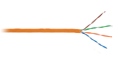 NETLAN EC-UU004-5E-LSZH-OR Кабель U/UTP 4 пары, Кат.5e (Класс D), 100МГц, одножильный