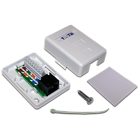 TWT TWT-SM1-45/6-WH Настенная розетка, 1 порт RJ-45 категории 6, UTP, белая