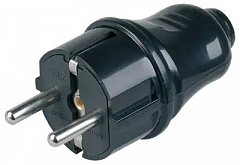 IEK EVP10-16-01-K02 Евровилка прямая черная 16А