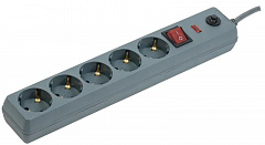 IEK WFP10-16-05-05-ZK-K03 Сетевой фильтр СФ-05К 16А 5 мест 2P+PE/5м 3х1мм2 серый