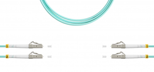 Патч-корды оптические TELCORD ШОС-2x3.0-2LC/U(dx)-2LC/U(dx)-MM503-1м-LSZH-AQ