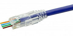 Hyperline PLEZ-8P8C-UA-C6-100 Разъем легкой оконцовки RJ-45 (8P8C) под витую пару, язычок Arch, кате