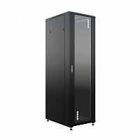 NTSS-R42U8080GS-BL Шкаф напольный универсальный серверный 42U 800х800мм, 4 профиля 19, дверь стекло