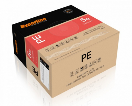 Кабель витая пара Hyperline UUTP4-C5E-P24-IN-LSZH-BK-100