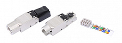 Hyperline PLUD-8P8C-S-C6A-SH Разъем полевой оконцовки RJ-45 (8P8C) под витую пару, для одножильного