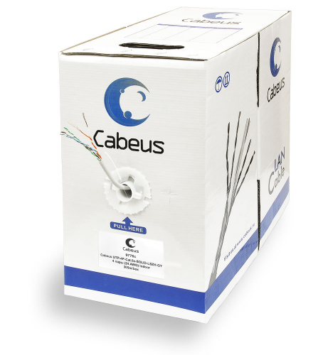 Кабель витая пара Cabeus UTP-4P-Cat.5e-SOLID-LSZH-GY