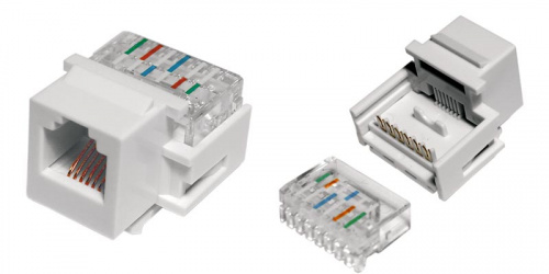 Модули Keystone Jack Hyperline KJ1-6P6C-C2-90-WH