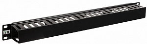 Пластиковый кабельный органайзер ITK CO05-2PC с крышкой 19" черный
