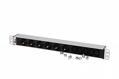 Rem R-10-6S-5C13-I-440-Z Блок розеток Rem-10 без шнура с индикатором, 6 Sсhuko, 5 IEC 60320 C13