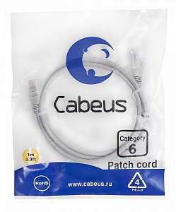 Патч-корд Cabeus PC-UTP-RJ45-Cat.6-1m серый
