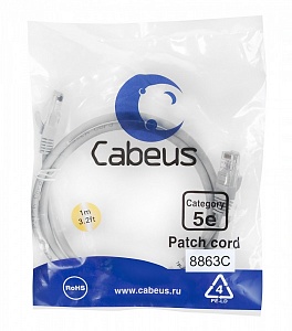 Патч-корд Cabeus PC-UTP-RJ45-Cat.5e-1m-LSZH серый