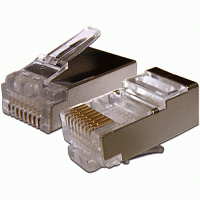 TWT TWT-PL45/S-8P8C-6T Коннектор RJ45 STP 8P8C, универсальный, для толстого кабеля, cat.6, 100 шт.