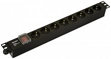 Блоки силовых розеток Hyperline SHE19-8SH-S-CB