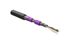 Hyperline PFDP-SF-1x2x22/1-ARM/W-PVC/PVC-BK (500 м) Кабель для шины PROFIBus-DP, 1x2x22 AWG, однопро